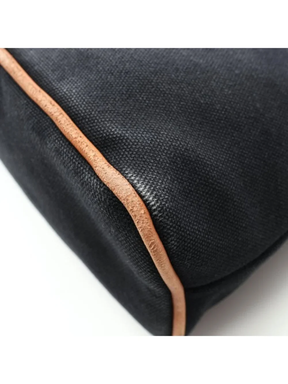 Hermes Pouch Bolide MM Black Canvas Leather